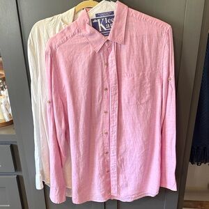 Pink Men's Shirt and White Mens Linen shirts (2)